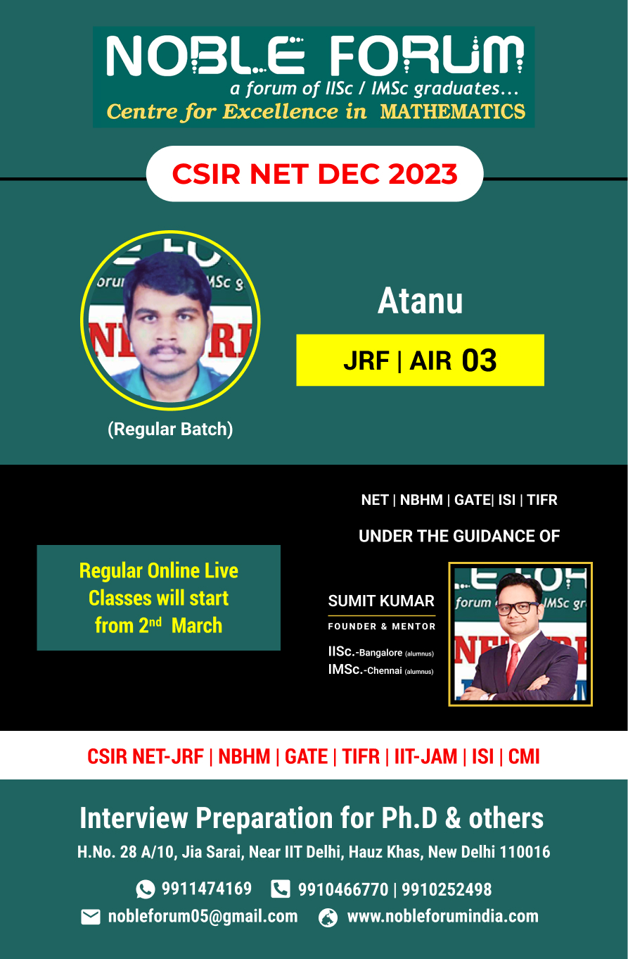 Atanu _ CSIR NET DEC 2023
